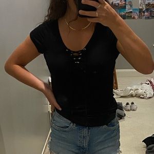 Forever 21 Cross Neck Tshirt